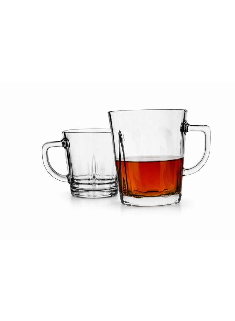 Tea Cups & Glass Coffee Mugs – 6pc Set, 260ml (8.8oz), Thermal Shock Resistant, BPA-Free Clear Glass, Heat Resistant, Extra Durable, Dishwasher Safe - Image 1
